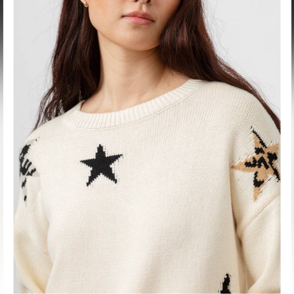 Rails Cream Star Pattern Sweater - Picture 2 of 6